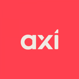 Axi.com Logo On A Red Background