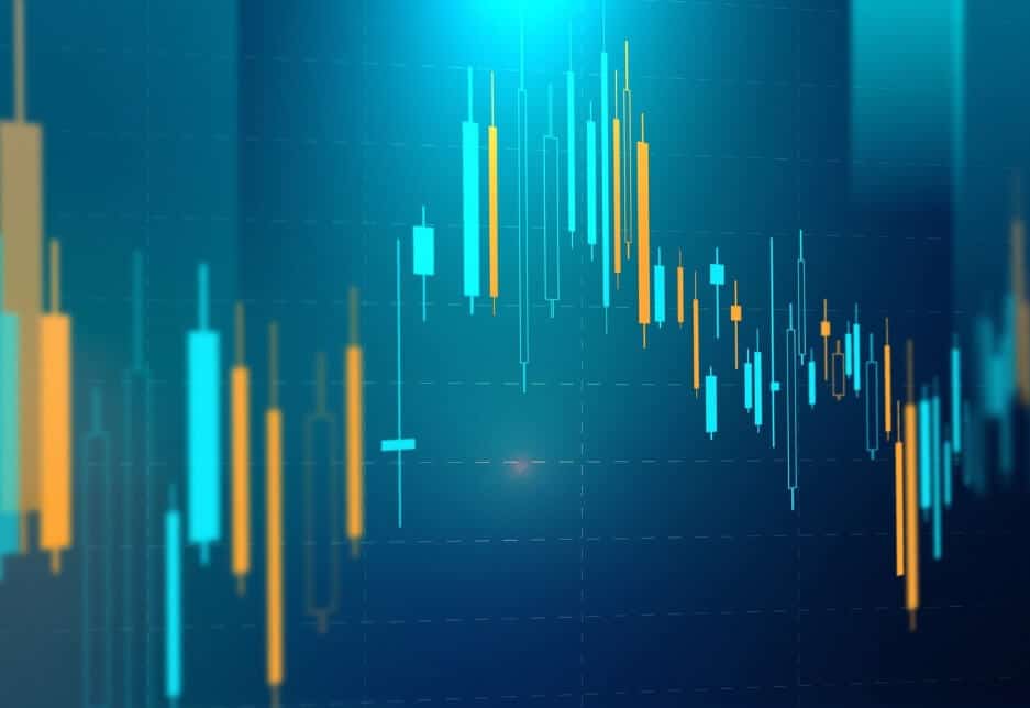 virtual blue and yellow trading chart