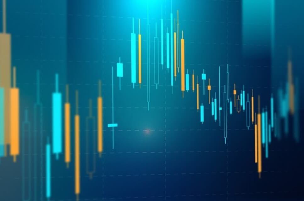 light blue and yellow virtual forex chart