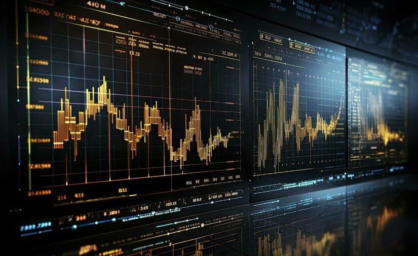 gold and black forex trading chart