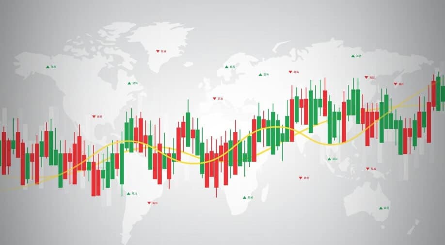 price action trade over world map