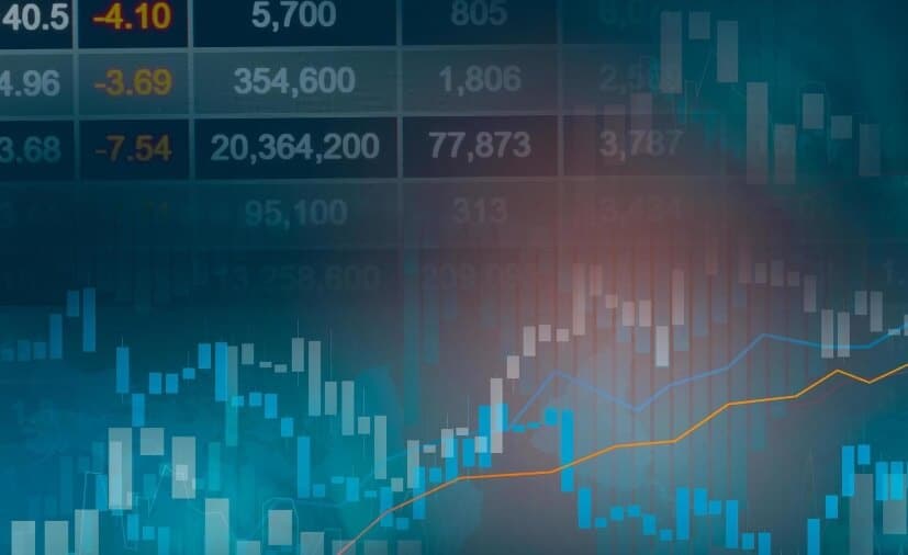 turquoise colored trading chart