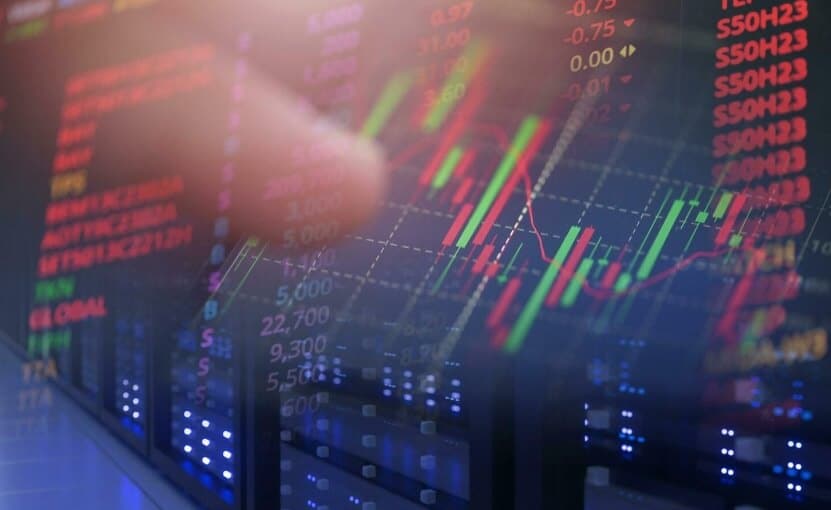 close up of forex chart