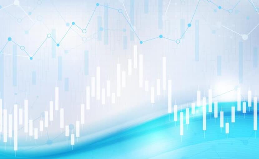 white and light blue forex chart