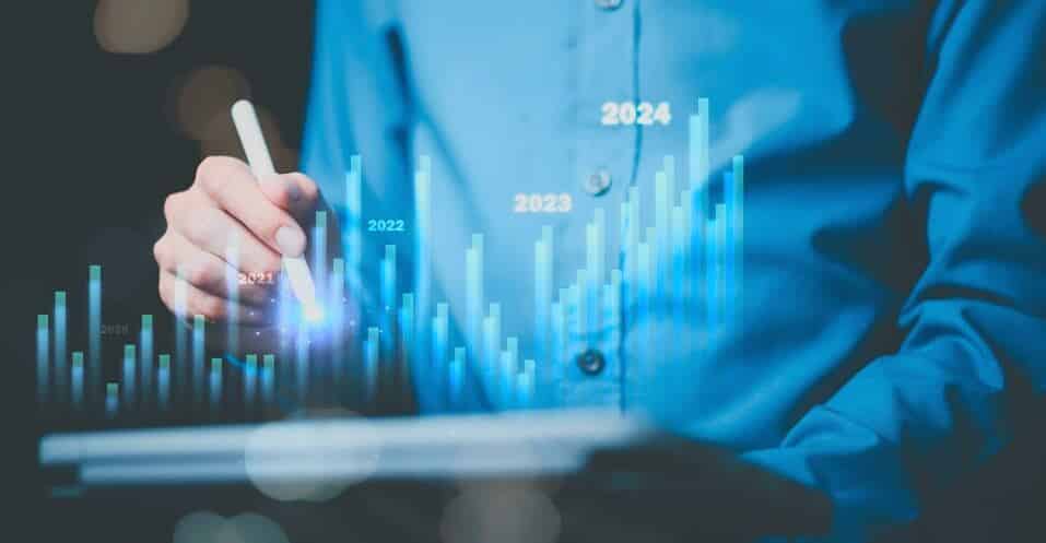 pen touching virtual forex chart