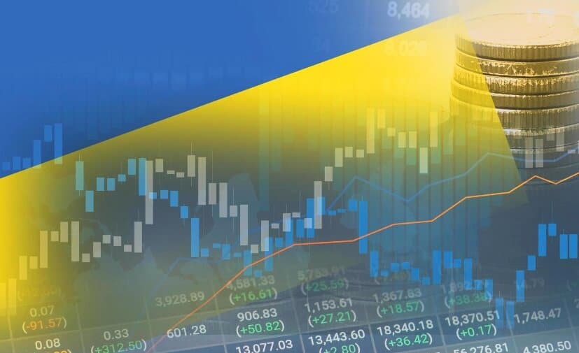 blue and yellow mixed trading chart
