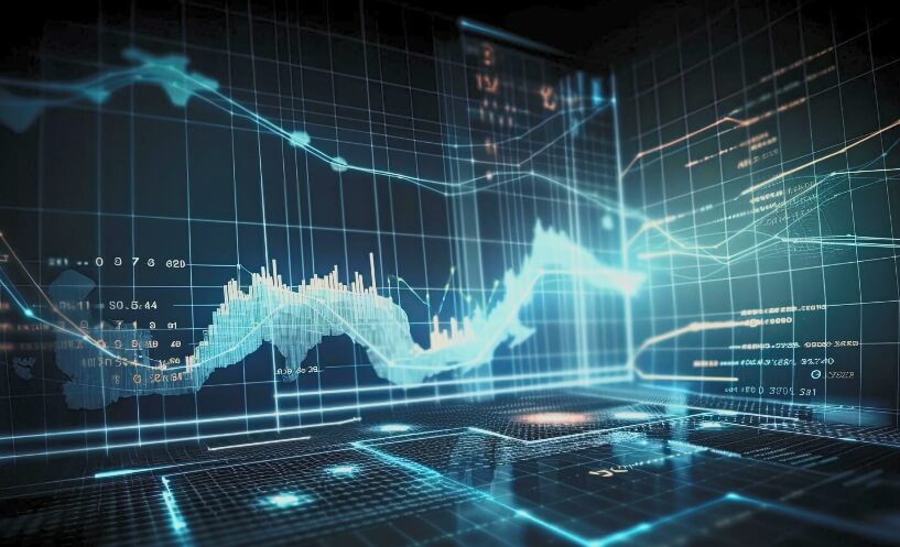 deep blue and white forex chart
