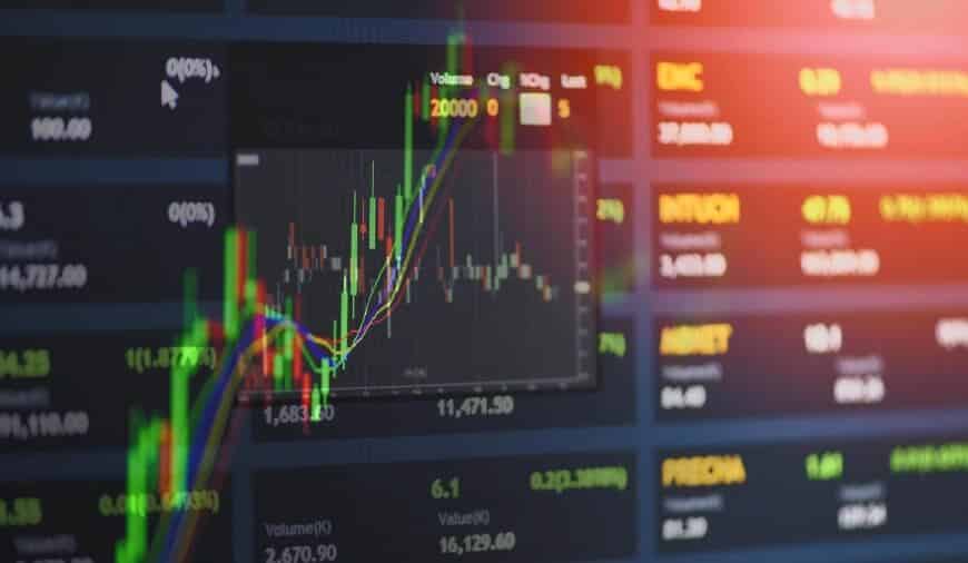 forex chart and price on screen