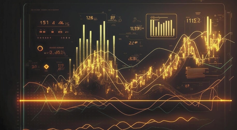 gold and yellow forex trading chart