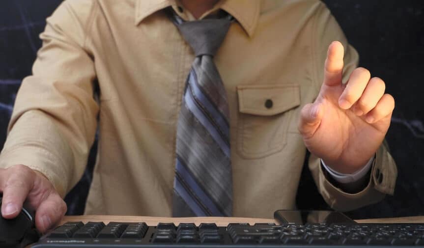 man touching virtual forex trading chart