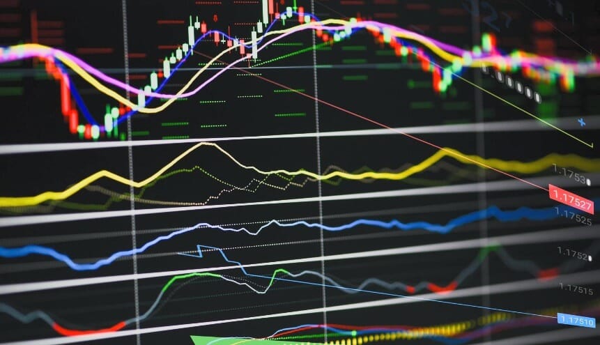 dark forex chart with indicators