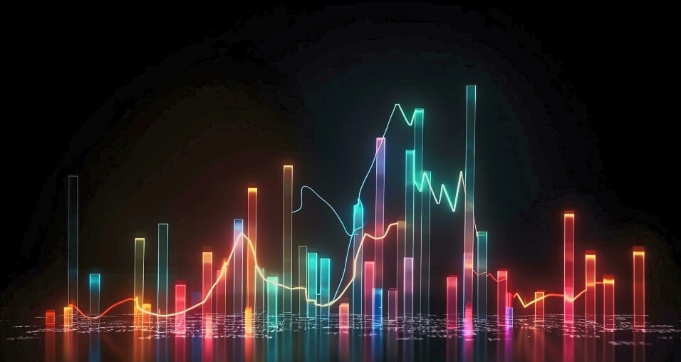 multi colored forex chart